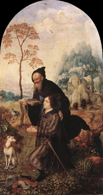 GOSSAERT, Jan (Mabuse) St Anthony with a Donor dfg oil painting picture